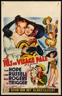 6b0212 SON OF PALEFACE Belgian 1952 Roy Rogers & Trigger, Bob Hope, sexy Jane Russell!