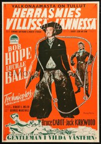 6b0076 FANCY PANTS Finnish 1950 Lucille Ball & cowboy Bob Hope are driving the west wild, Kiviharju!