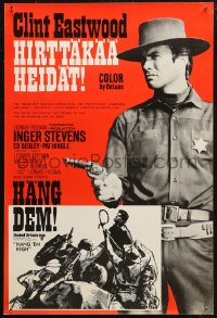 6b0086 HANG 'EM HIGH Finnish 1968 Clint Eastwood, they hung the wrong man, completely different!