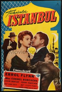 6b0092 ISTANBUL Finnish 1957 Errol Flynn & Cornell Borchers in Turkey's city of a thousand secrets!