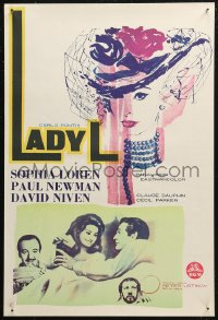 6b0097 LADY L Finnish 1966 Toimi Kiviharju art of sexy Sophia Loren + Paul Newman & David Niven!