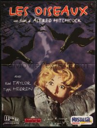 6b0620 BIRDS French 16x21 R1999 Alfred Hitchcock, classic image of Tippi Hedren being attacked!