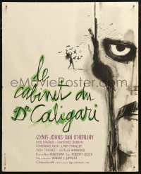 6b0628 CABINET OF CALIGARI French 17x21 1962 written by Robert Bloch, Christian Broutin horror art!