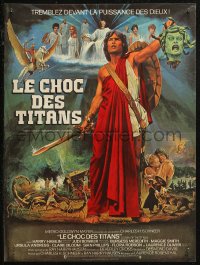 6b0629 CLASH OF THE TITANS French 15x21 1981 Ray Harryhausen, great fantasy art by Jean Mascii!