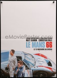 6b0640 FORD V FERRARI teaser French 16x21 2019 Bale, Damon next to Ford GT40 race car, Le Mans '66!