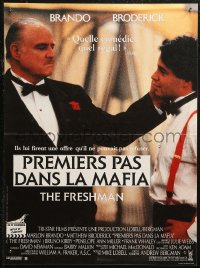 6b0644 FRESHMAN French 15x20 1990 close-up of student Matthew Broderick & mobster Marlon Brando!