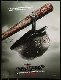 6b0656 INGLOURIOUS BASTERDS teaser French 16x21 2009 Tarantino, cool image of bat & helmet!