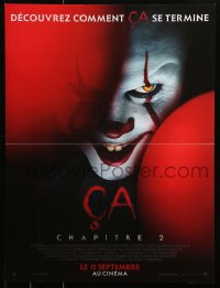 6b0659 IT CHAPTER TWO advance French 16x21 2019 Stephen King, creepy close-up image of Pennywise!