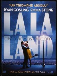 6b0664 LA LA LAND teaser French 15x21 2017 great image of Ryan Gosling & Emma Stone embracing over city!