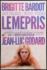 6b0666 LE MEPRIS French 16x24 R2013 Jean-Luc Godard, different image of sexy naked Brigitte Bardot!