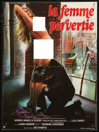 6b0679 PLEASURE French 16x21 1985 Enzo Sciotti art of sexy naked woman & her lover in Venice!