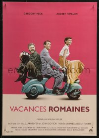 6b0688 ROMAN HOLIDAY French 17x24 R2013 Audrey Hepburn & Gregory Peck, Albert riding on Vespa!