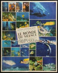 6b0692 SILENT WORLD French 20x25 1956 Jacques Cousteau, Louis Malle, true adventure of the sea!