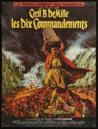 6b0702 TEN COMMANDMENTS French 15x20 R1970s Cecil B. DeMille directed, Charlton Heston!