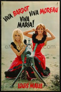 6b0714 VIVA MARIA French 15x23 1966 Louis Malle, sexiest French babes Bardot & Moreau!