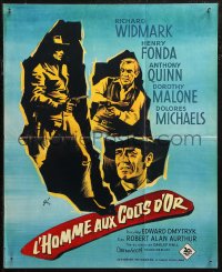 6b0715 WARLOCK French 17x21 1959 cowboys Henry Fonda & Richard Widmark, cool Grinsson art!