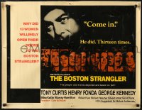 6b0254 BOSTON STRANGLER 1/2sh 1968 Tony Curtis, Henry Fonda, he killed thirteen girls!