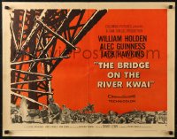 6b0255 BRIDGE ON THE RIVER KWAI style B 1/2sh 1958 William Holden, Alec Guinness, David Lean WWII classic!