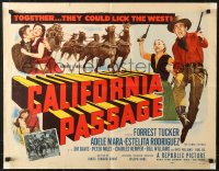 6b0256 CALIFORNIA PASSAGE style B 1/2sh 1950 artwork of cowboy Forrest Tucker & Adele Mara!