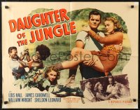 6b0268 DAUGHTER OF THE JUNGLE style B 1/2sh 1949 Lois Hall carried in Africa and montage, ultra rare!