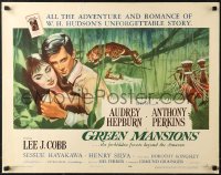 6b0282 GREEN MANSIONS style B 1/2sh 1959 cool art of Audrey Hepburn & Anthony Perkins by Joseph Smith