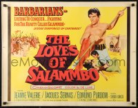 6b0302 LOVES OF SALAMMBO 1/2sh 1962 art of barbarian Edmund Purdom & sexy Jeanne Valerie!