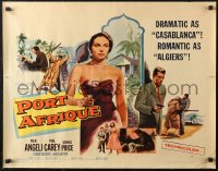 6b0321 PORT AFRIQUE style A 1/2sh 1956 art of super sexy Pier Angeli caught in the Casbah with gun!