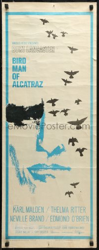 6b0486 BIRDMAN OF ALCATRAZ insert 1962 Burt Lancaster in John Frankenheimer's prison classic!