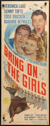 6b0492 BRING ON THE GIRLS insert 1944 Veronica Lake, Sonny Tufts & Eddie Bracken, sexy dancers!