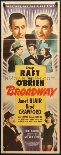 6b0493 BROADWAY insert 1942 George Raft & Pat O'Brien together for the 1st time w/sexy Janet Blair