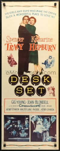 6b0503 DESK SET insert 1957 Spencer Tracy & Katharine Hepburn make the office a wonderful place!