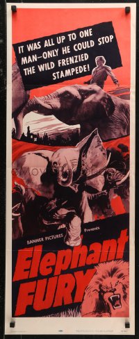 6b0505 ELEPHANT FURY insert 1956 German, blood-crazed zoo animals escaped!