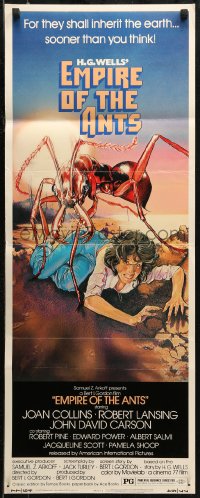 6b0506 EMPIRE OF THE ANTS insert 1977 H.G. Wells, great Drew Struzan art of monster attacking!