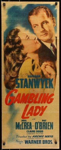 6b0511 GAMBLING LADY insert R1942 sexiest Barbara Stanwyck takes over her father's crooked casino!