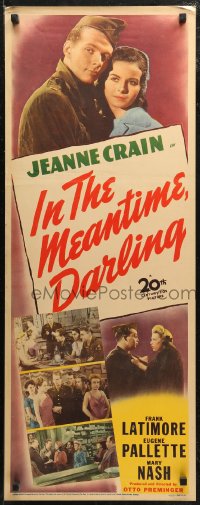6b0527 IN THE MEANTIME DARLING insert 1944 rich Jeanne Crain tries to keep her husband at home!