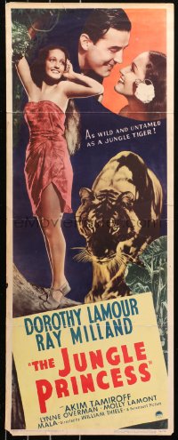 6b0530 JUNGLE PRINCESS insert R1946 images of Ray Milland with sexy Dorothy Lamour in the tropics!