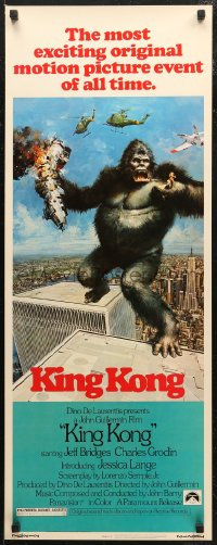 6b0533 KING KONG insert 1976 John Berkey close up art of the BIG Ape!
