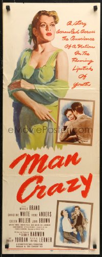 6b0546 MAN CRAZY insert 1953 great full-length artwork of very sexy bad girl Irene Anders!