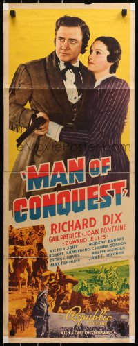 6b0548 MAN OF CONQUEST insert 1939 Richard Dix as Sam Houston, America - First, Last - Always!
