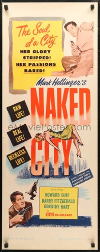 6b0555 NAKED CITY insert R1956 Jules Dassin & Mark Hellinger's New York film noir classic!
