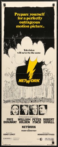 6b0557 NETWORK insert 1976 written by Paddy Cheyefsky, William Holden, Sidney Lumet classic!