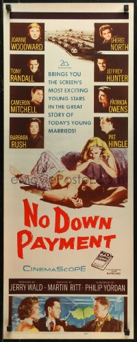 6b0559 NO DOWN PAYMENT insert 1957 Joanne Woodward, daring art of unfaithful sexy suburban couple!