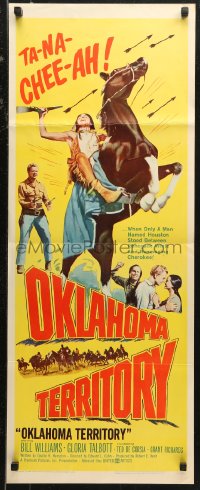 6b0561 OKLAHOMA TERRITORY insert 1960 only Bill Williams could silence the Cherokee vengeance cry!