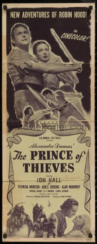 6b0565 PRINCE OF THIEVES insert 1947 Hall as Robin Hood romances Patricia Morison as Maid Marian!