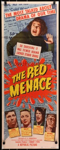 6b0570 RED MENACE insert 1949 Red Scare, bad Commies, the most talked about drama of our time!