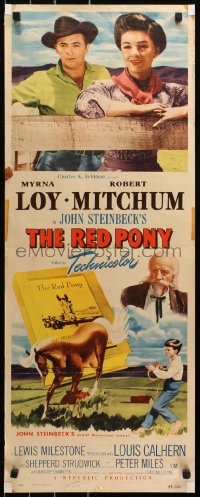 6b0571 RED PONY insert 1949 Robert Mitchum is Myrna Loy's ranch hand, written by John Steinbeck!