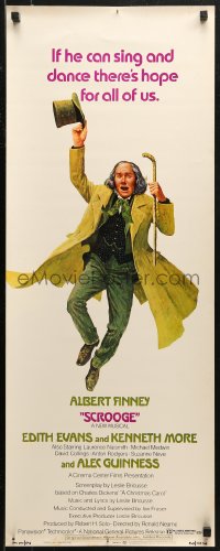 6b0582 SCROOGE insert 1971 Charles Dickens, art of Albert Finney as Ebenezer Scrooge