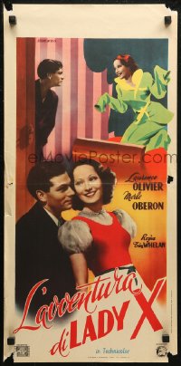 6b0979 DIVORCE OF LADY X Italian locandina R1950s different romantic images of Olivier and Oberon!
