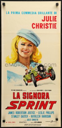 6b0997 FAST LADY Italian locandina 1967 different art of Julie Christie & cool old racing car!