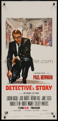 6b1009 HARPER Italian locandina R1975 Brini art of Paul Newman crouching w/gun, Detective's Story!